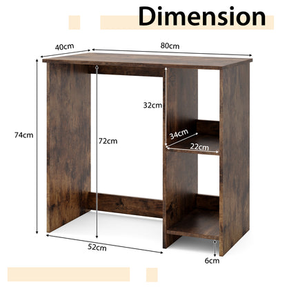 31.5 Inch Home Office Desk for Small Space-Rustic Brown