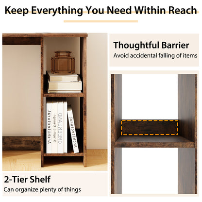 31.5 Inch Home Office Desk for Small Space-Rustic Brown
