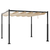 310 x 310 cm Outdoor Pergola with Retractable Canopy-Beige