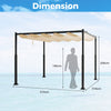 310 x 310 cm Outdoor Pergola with Retractable Canopy-Beige