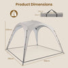 310 x 310 cm Pop up Camping Tent with Silver-coated Oxford Fabric-Beige