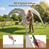 310 x 310 cm Pop up Camping Tent with Silver-coated Oxford Fabric-Beige