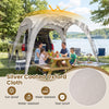310 x 310 cm Pop up Camping Tent with Silver-coated Oxford Fabric-Beige