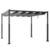 310 x 310 cm Outdoor Pergola with Retractable Canopy-Black and Grey