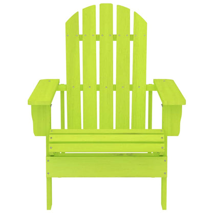 The outdoor chair viewed directly from the front showing the slatted backrest