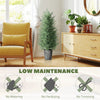 HOMCOM 90cm Artificial Cypress Trees Set of 2, UV Resistant Artificial Plants with Decorative Pot, Fake Plants for Indoor Outdoor Decor, Green