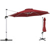 325 cm Outdoor Patio Umbrella with 360° Rotation-Red