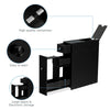 Slim Storage Cabinet with Slide-out Drawers and Flip-open Top Cover-Black