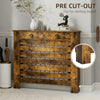 HOMCOM 95.5H x 111Wcm Radiator Cover, with Drawer - Rustic Brown