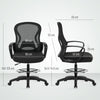 Vinsetto Drafting Chair with Adjustable Footrest, Ergonomic Mesh Office Chair with Lumbar Support, Adjustable Height for Standing Desk, Black