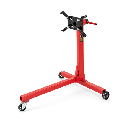 340 Kg/ 680 Kg Capacity Engine Stand in red with wheels and a rotating head