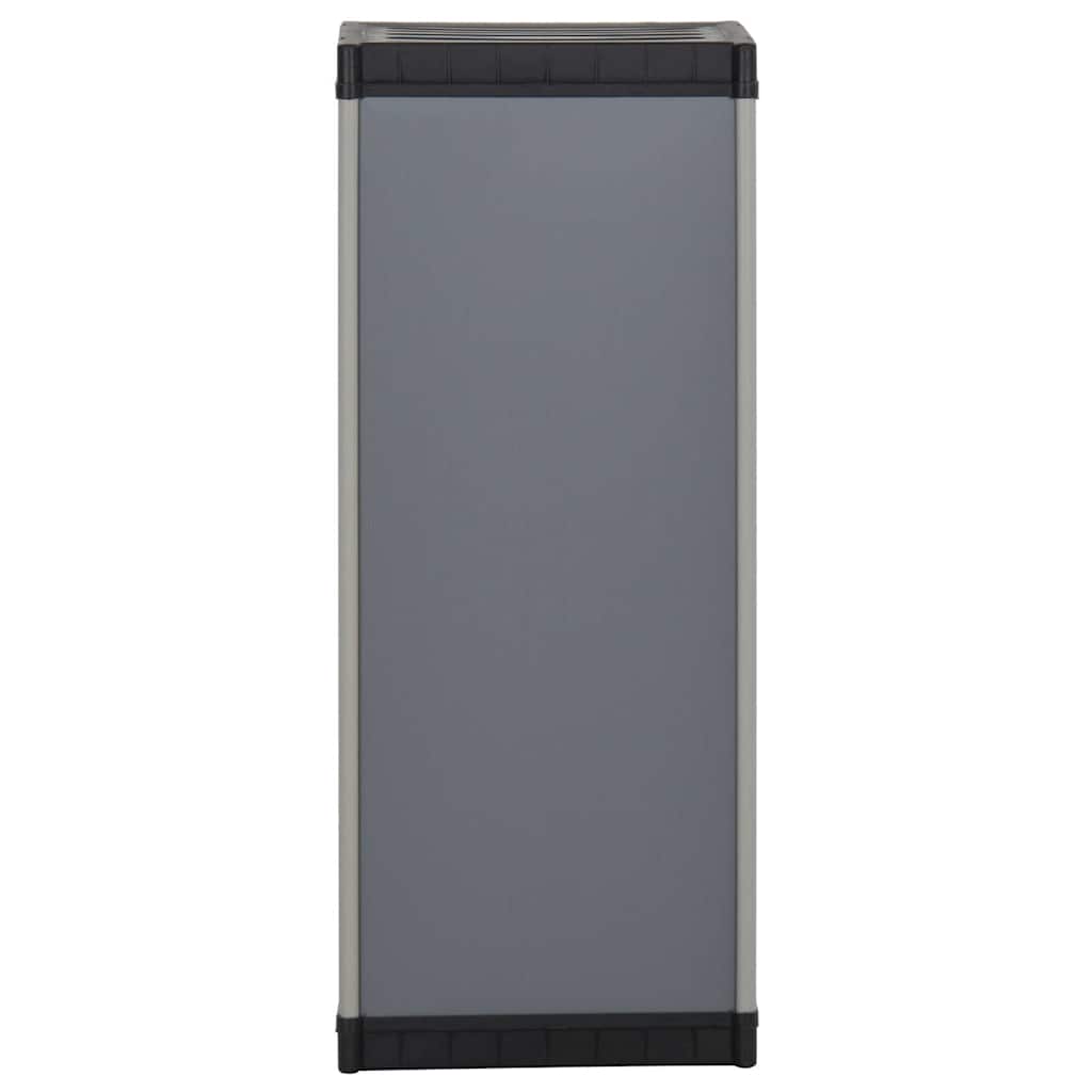 The storage cabinet viewed from the back showing the plain panel