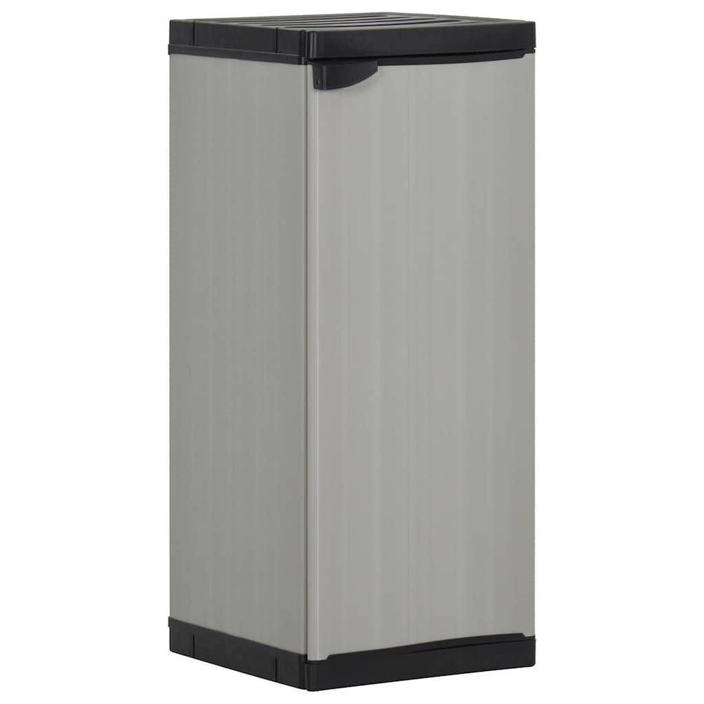 Garden Storage Cabinet with 1 Shelf Grey and Black viewed from a high angle