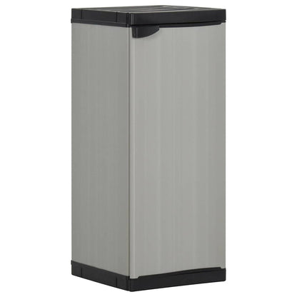 Garden Storage Cabinet with 1 Shelf Grey and Black viewed from a high angle