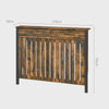 HOMCOM 93 x 119cm Rustic-Look Radiator Cover - Brown/Black