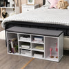 Large Shoe bench / Open Storage Bench-White