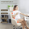 HOMCOM Office Chair with Adjustable Headrest, Spring Pack, Curved Line, Boucle Fabric - Pale Grey