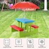 Kids Picnic Play Table Set with Removable Umbrella-Red