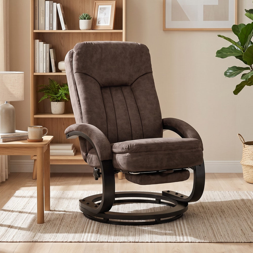 HOMCOM Swivel Recliner Chair in Dark Brown
