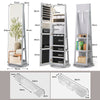 360-Degree Mirrored Jewelry Armoire with 3-Color Auto-on LED Lights-Grey