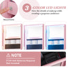 360-Degree Mirrored Jewelry Armoire with 3-Color Auto-on LED Lights-Pink