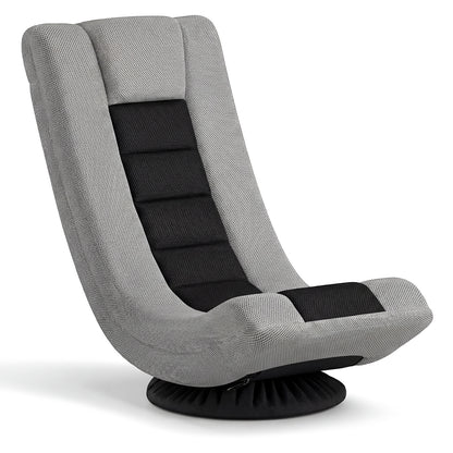 360° Swivel Gaming Chair 4 Position Adjustable Folding Floor Sofa-Black and Grey