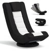 360° Swivel Gaming Chair 4 Position Adjustable Folding Floor Sofa-Black and White