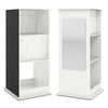 360° Spinning Corner Bookcase with Chalkboard and Open Compartments-White
