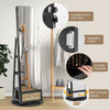 360° Swivel Lockable Jewelry Armoire Cabinet with Full-Length Mirror-Black