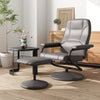 360° Swivel Reclining Chair with Ottoman and Adjustable Backrest-Grey