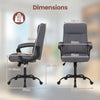 360° Swivel Task Chair with High Back and Built-in Armrests-Grey