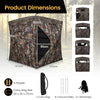 360 Degree One-way See-through Hunting Blind 4 People Ground Blind with Silent-slide Windows