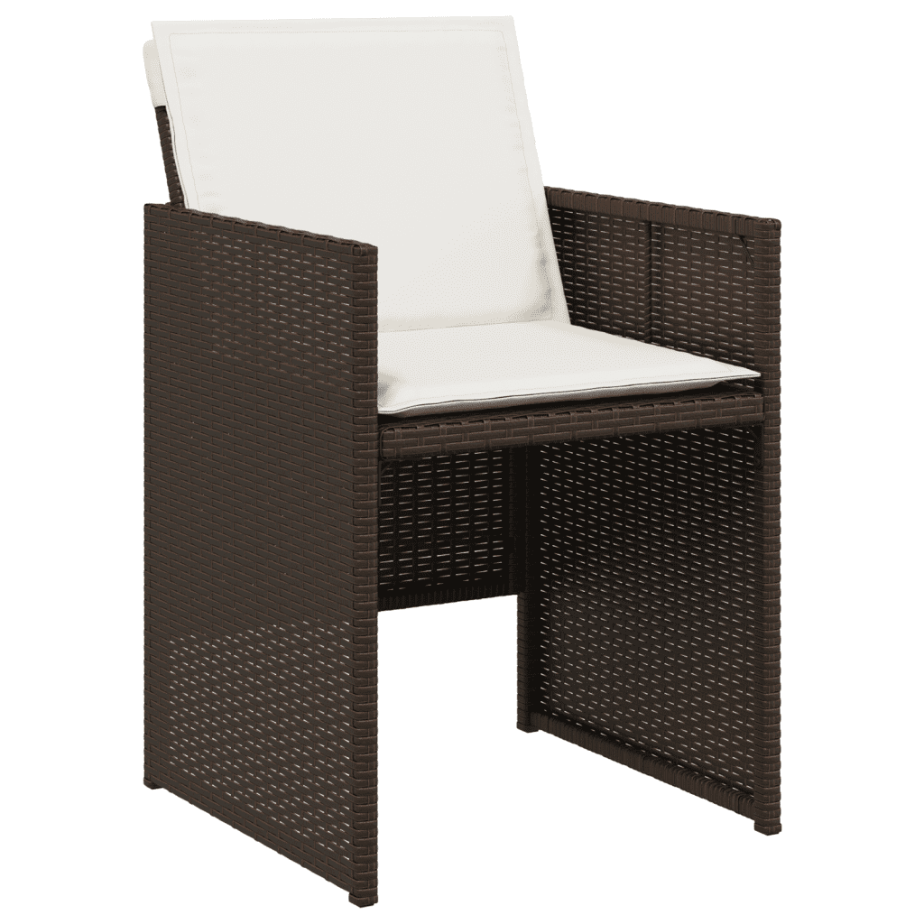 Garden Dining Cushions Poly Rattan Glass Brown