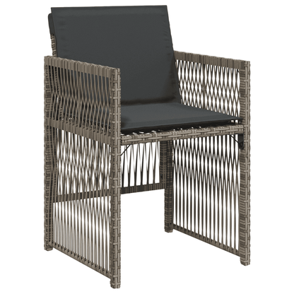 Garden Dining Cushions Poly Rattan Glass Grey