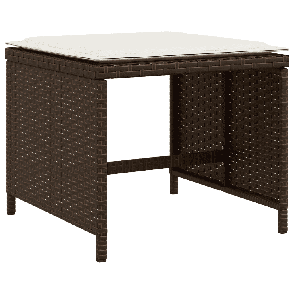Garden Dining Cushions Poly Rattan Glass Brown
