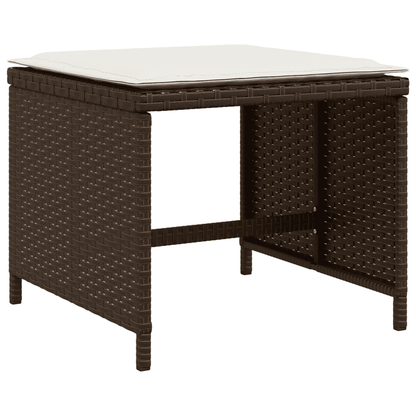 Garden Dining Cushions Poly Rattan Glass Brown