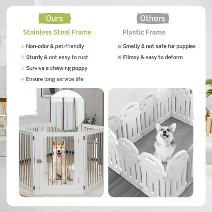Comparison of the white wooden pet gate with other plastic pet gates
