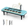 37 Keys Kids Portable Piano Keyboard with Microphone and Music Stand-Blue