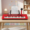 37 Keys Kids Portable Piano Keyboard with Microphone and Music Stand-Red
