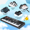 37 Keys Kids Piano Keyboard with Microphone Portable Electric Piano for Toddlers-Black