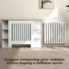 HOMCOM Radiator Cover with Open Storage Shelves, Vertical Slatted Cabinet Shelf Heater Cover for Living Room, Hallway, Medium, White (H: 83 / W: 124 / D: 19 cm)