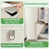 38L Kitchen Trash Can Sorting Garbage Bin with Lids 2 Detachable Buckets-Beige