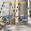 Outsunny Hammock Chair Stand, Hanging Heavy Duty Metal Frame Hammock Stand for Hanging Hammock Air Porch Swing Chair, Egg Chair, Black