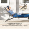 Outsunny Set of Two Adjustable Back Sun Loungers - Grey