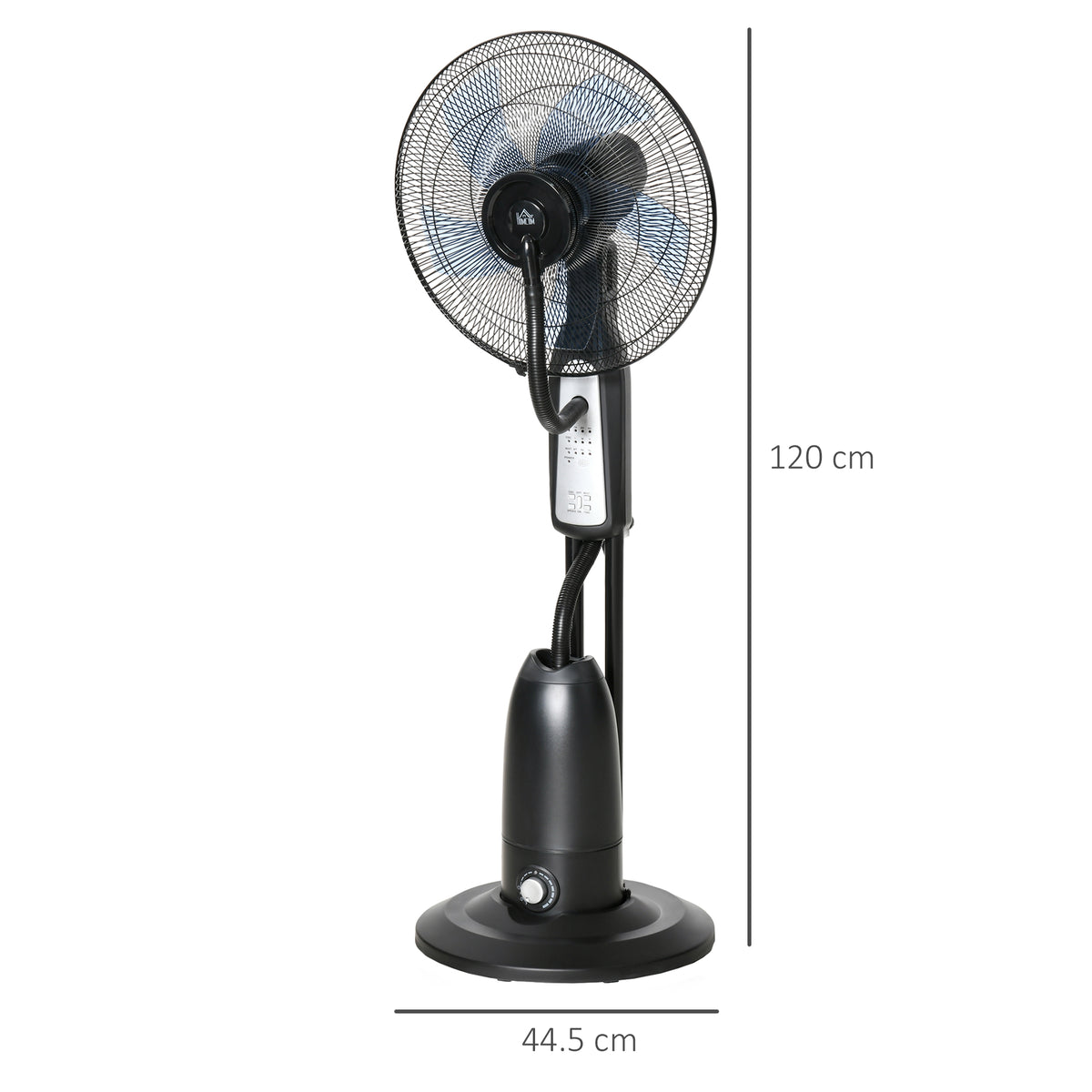 HOMCOM 18" Pedestal Fan with Water Mist Spray in Black