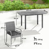 Outsunny 7 Piece Rattan Garden Furniture Set, 6 Seater Garden Table and 6 Stackable Chairs with Extendable Acacia Wood Tabletop