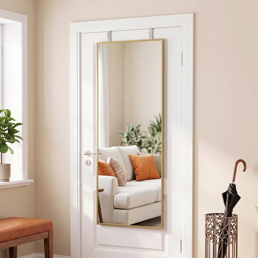 HOMCOM Full Length Wall Mirror in Gold Tone