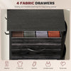 HOMCOM Chest of Four Fabric Drawers - Black