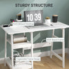 HOMCOM Compact Computer Desk with Storage Shelves, Study Table with Bookshelf, PC Table Workstation for Home Office, Study, Easy Assembly, 106 x 51cm, White