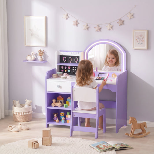 AIYAPLAY Kids Vanity Set in Purple